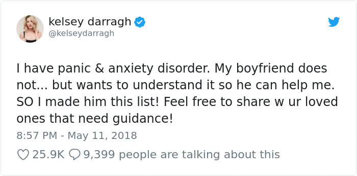 Woman With Anxiety Makes A List For Her Boyfriend Of How To Deal With Her, And Everyone Needs To Read It