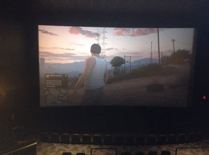Sometimes, When No One Buys Tickets For A Movie, My Boss Lets Me Play GTA V On The Big Screen During My Break