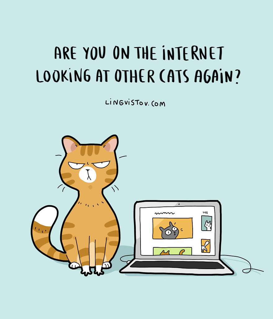 New-Fun-Cat-Illustrations-Lingvistov