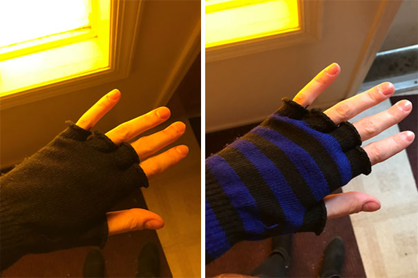 This Window Filters Out The Exact Wavelength Of Light That My Gloves Reflect