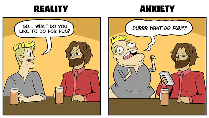 5 Anxiety Vs. Reality Comics That Show How Social Anxiety Screws Up Your Perception Of The World