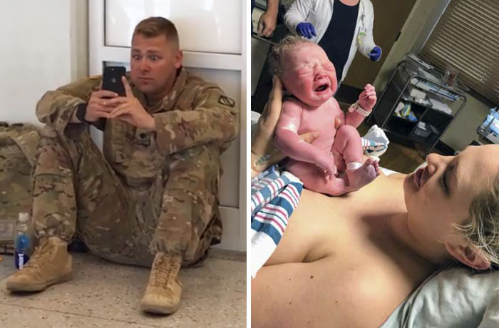 Soldier Breaks Down In Front Of Everybody When He Answers A Call From His Pregnant Wife
