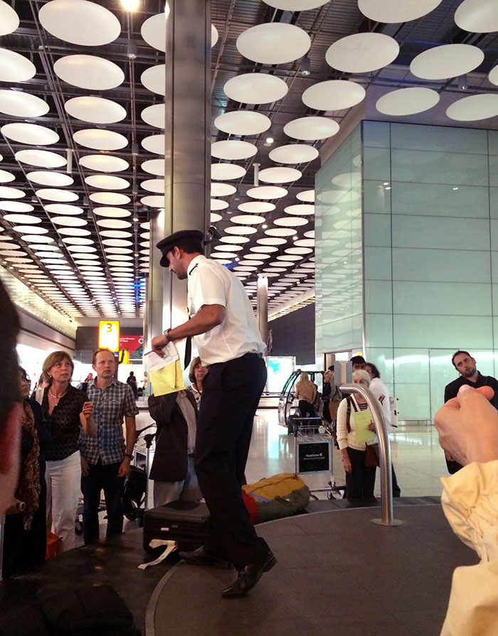 This Man Is An Everyday Hero, After Waiting For Our Bags At Heathrow Terminal 5 For 4 Hours The Only Person Who Was Still There Was A Pilot, Who Helped Over 300 People Get There Bags Back