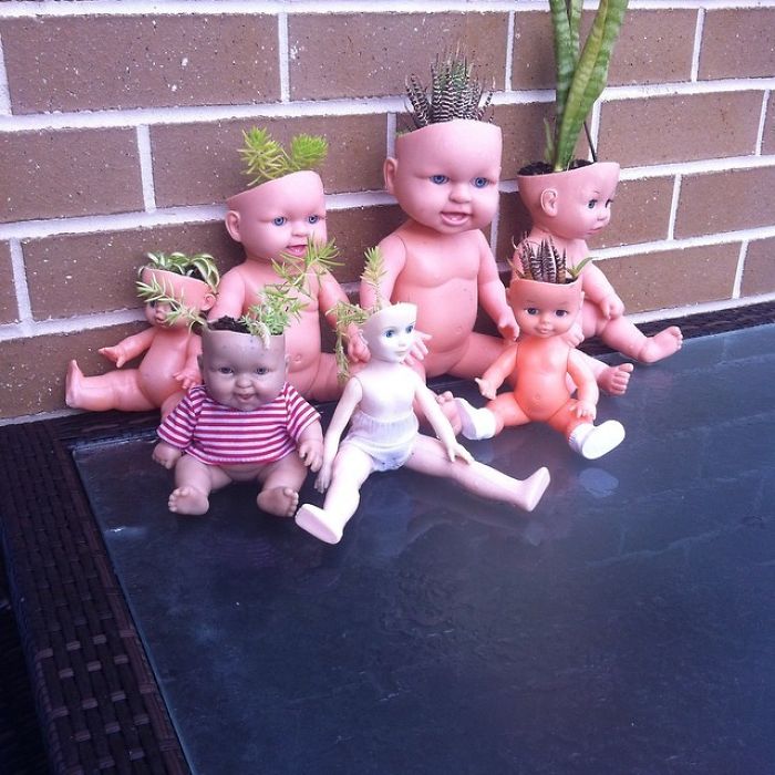 Creepy-Baby-Doll-Head-Planters