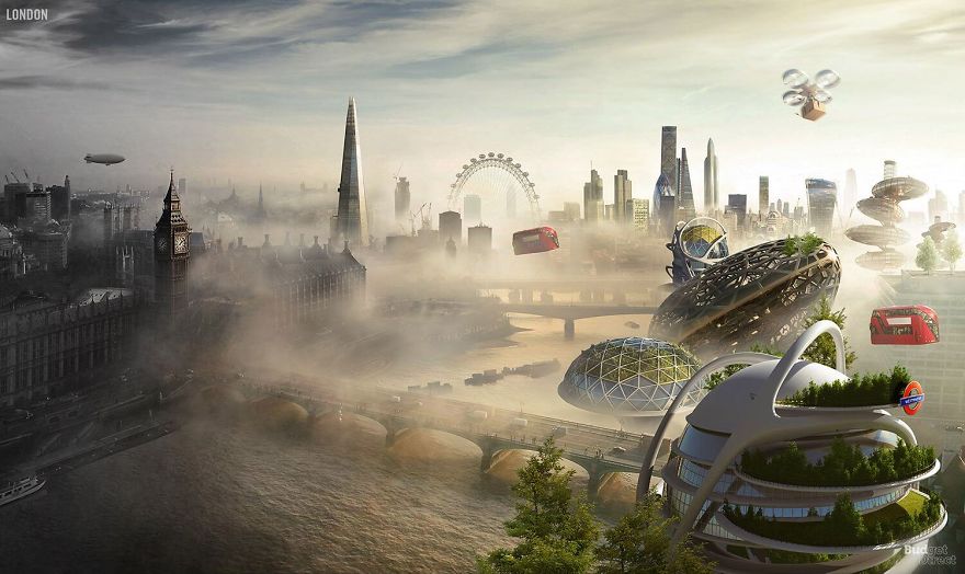 Artist Shows The Past, Present And Future Of Seven Urban Cities In Just One Image And The Results Are Mesmerizing