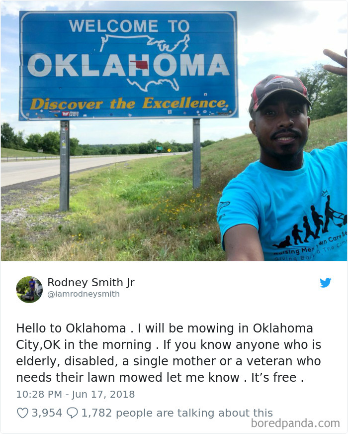 This Is Rodney, Founder Of The Raising Men Lawn Care Services. They Provide Free Lawn Care Services To Those Who Need It