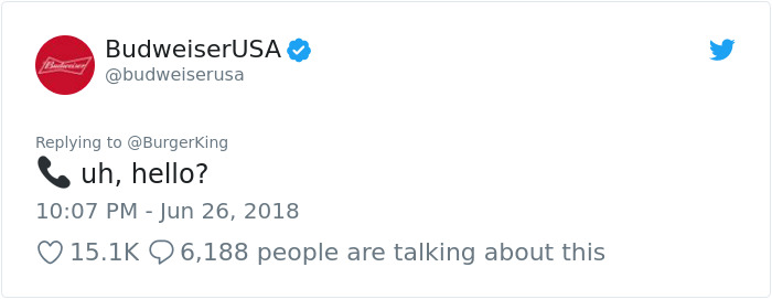 Burger King And Budweiser Just Had The Weirdest Conversation On Twitter And It Gets Crazier With Every Message Burger King And Budweiser Just Had The Weirdest Conversation On Twitter And It Gets Crazier With Every Message