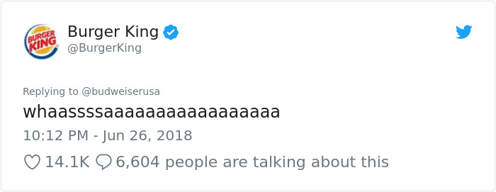 Burger King And Budweiser Just Had The Weirdest Conversation On Twitter And It Gets Crazier With Every Message Burger King And Budweiser Just Had The Weirdest Conversation On Twitter And It Gets Crazier With Every Message