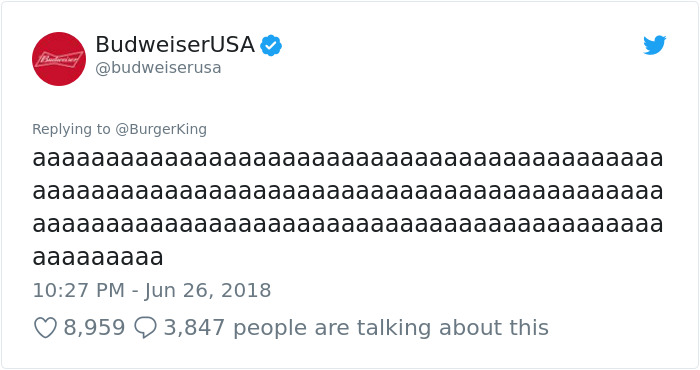 Burger King And Budweiser Just Had The Weirdest Conversation On Twitter And It Gets Crazier With Every Message Burger King And Budweiser Just Had The Weirdest Conversation On Twitter And It Gets Crazier With Every Message