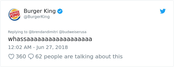 Burger King And Budweiser Just Had The Weirdest Conversation On Twitter And It Gets Crazier With Every Message Burger King And Budweiser Just Had The Weirdest Conversation On Twitter And It Gets Crazier With Every Message