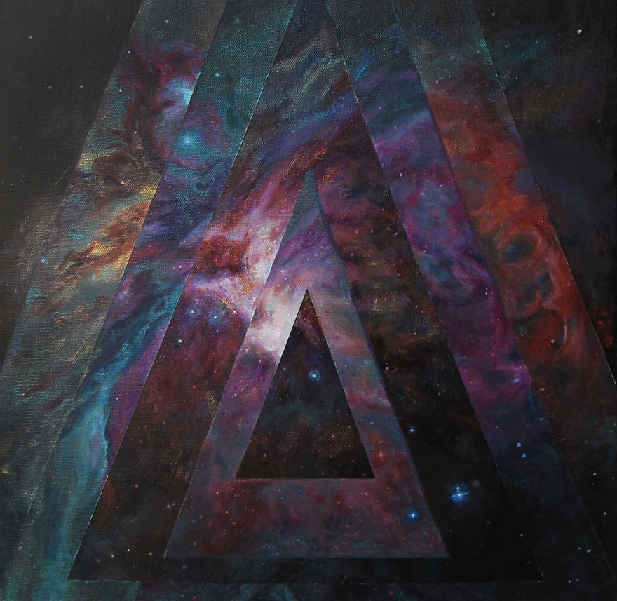 Painting Series Using Hubble Images & Geometry (20+paintings)