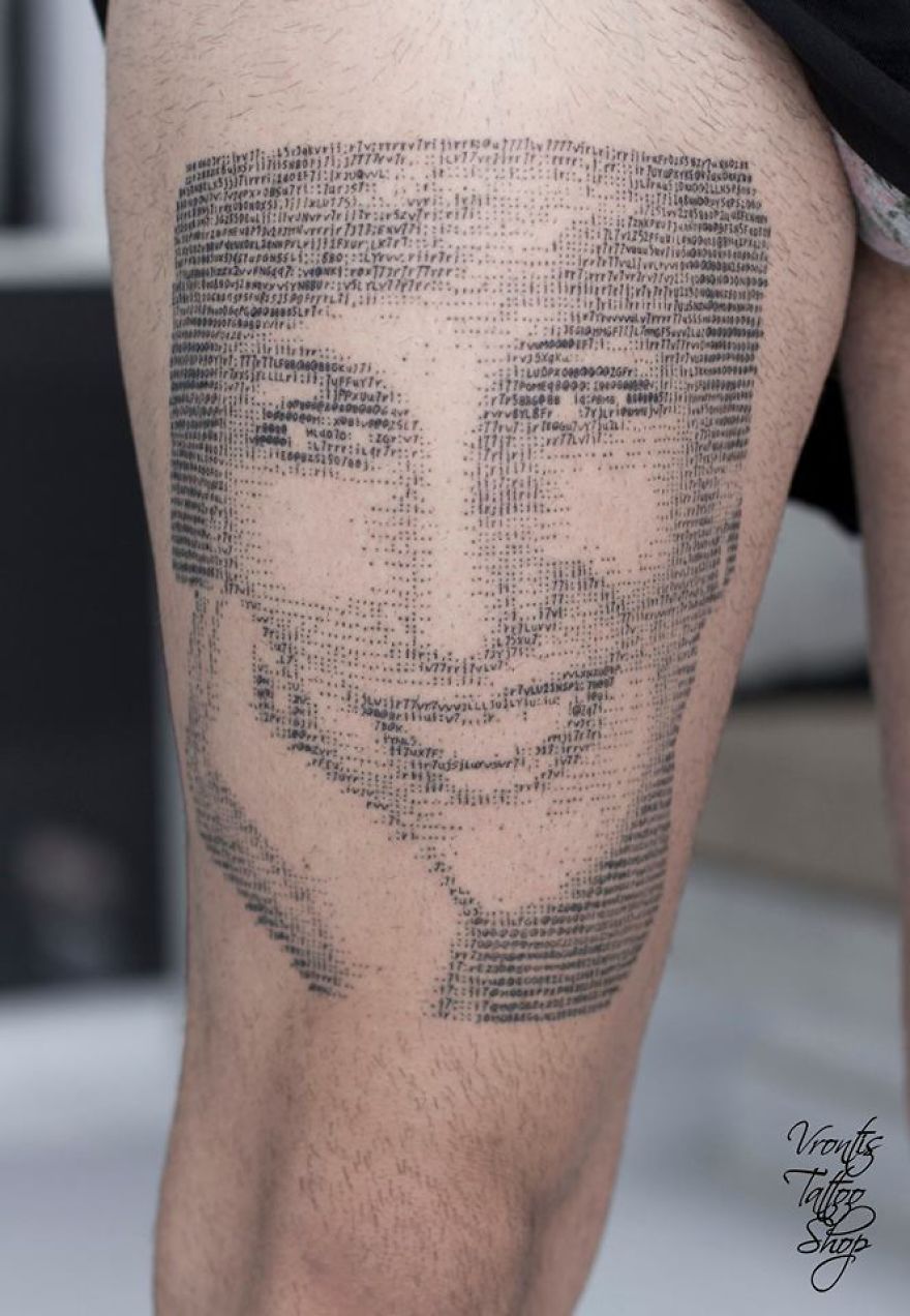 Tattooist Uses Computer Codes To Make Her Tattoos And The Result Impresses