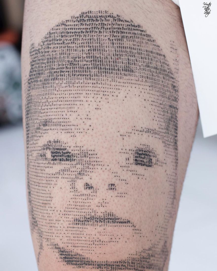Tattooist Uses Computer Codes To Make Her Tattoos And The Result Impresses