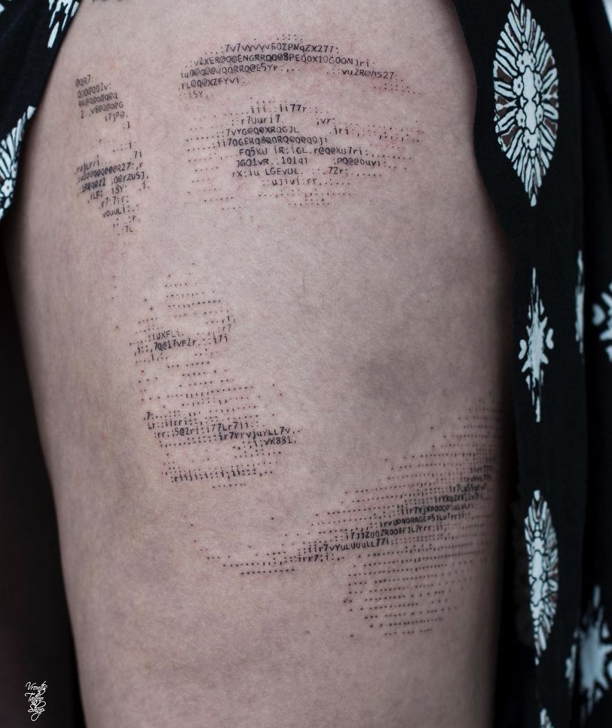 Tattooist Uses Computer Codes To Make Her Tattoos And The Result Impresses