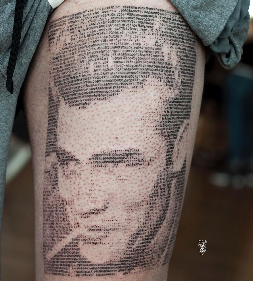 Tattooist Uses Computer Codes To Make Her Tattoos And The Result Impresses