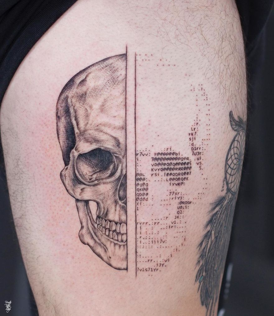 Tattooist Uses Computer Codes To Make Her Tattoos And The Result Impresses