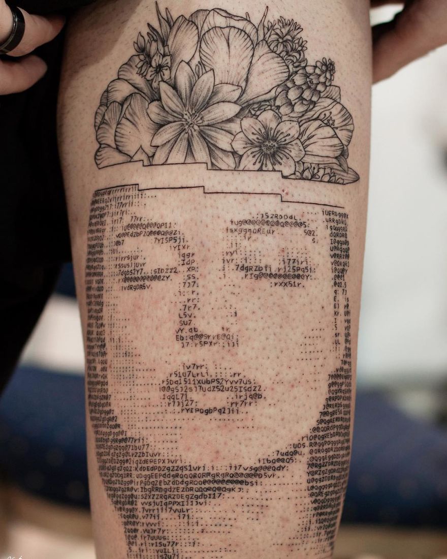 Tattooist Uses Computer Codes To Make Her Tattoos And The Result Impresses