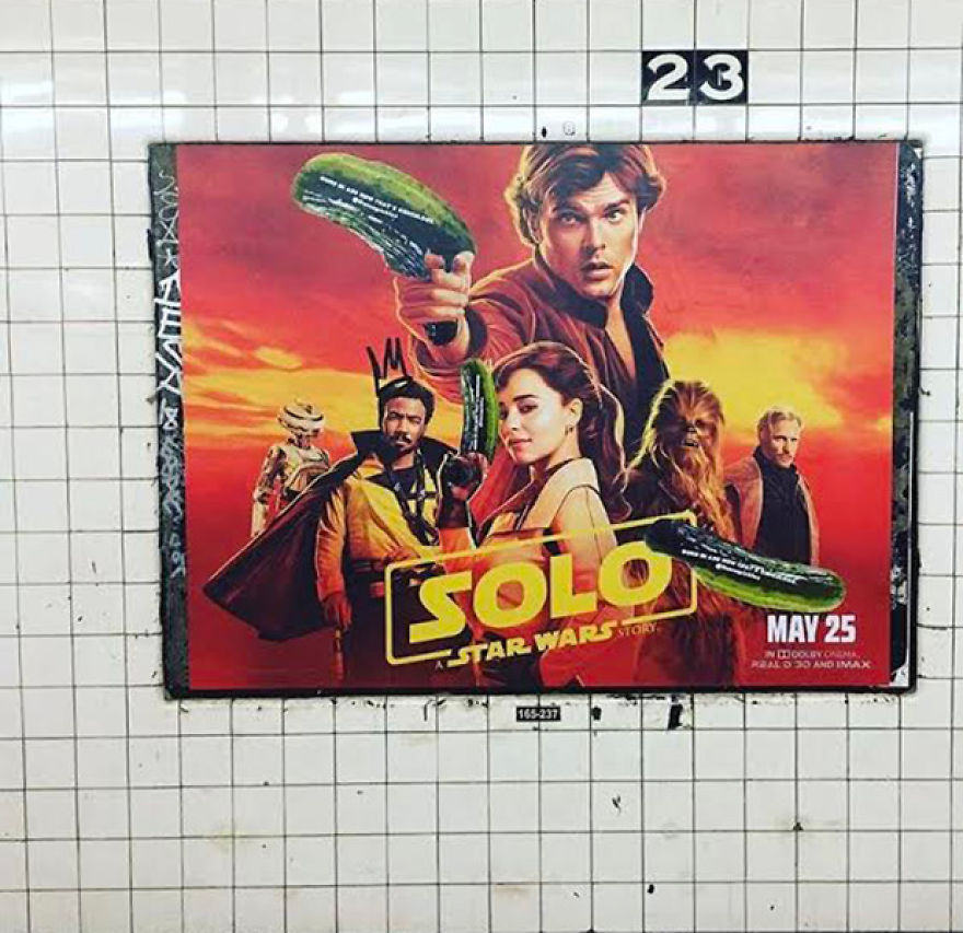 Vigilantes Are Replacing Guns In Ads With Pickles Across New York City