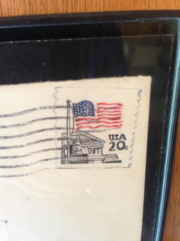 In College My Dad Had To Do An Art Project. He Drew A Stamp On A Letter And Mailed It To Himself. He Received An A
