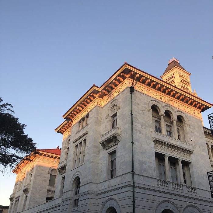 The Way The Sunlight Hits The Frieze Below This Roof