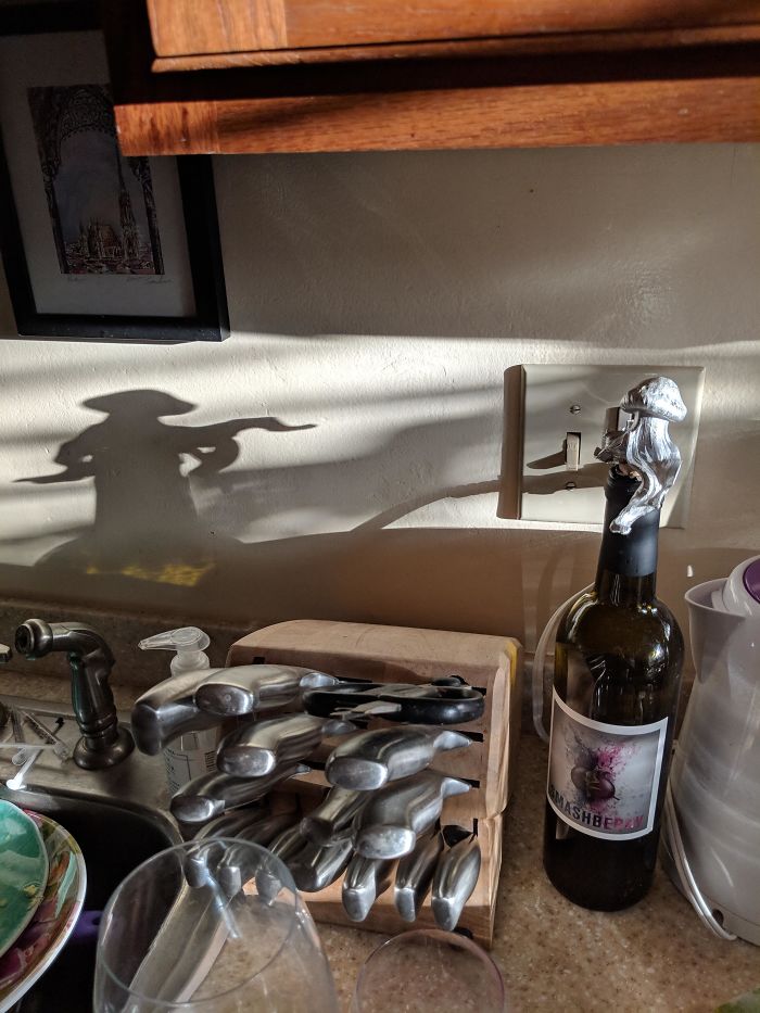 The Shadow Of This Jellyfish Wine Stopper Looks Like A Wandering Samurai