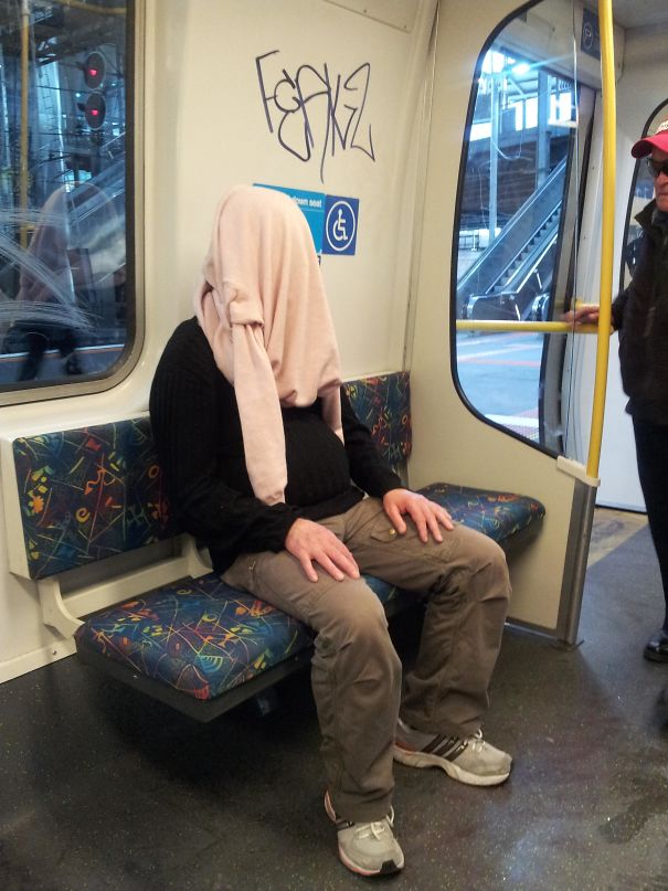 Melbourne Public Transport. This Guy Sat Like This For Most Of The Trip