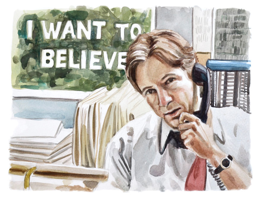 I Made Paintings Of People On The Phone