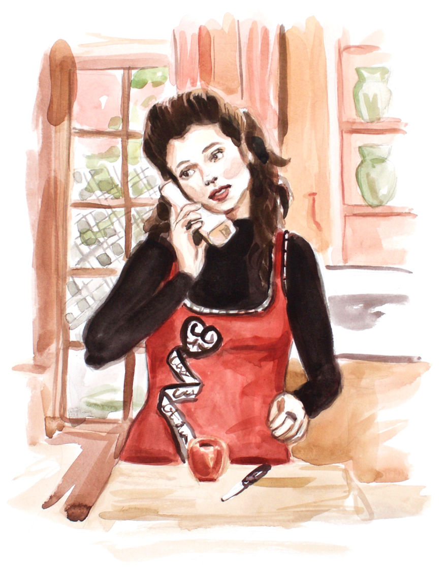 I Made Paintings Of People On The Phone