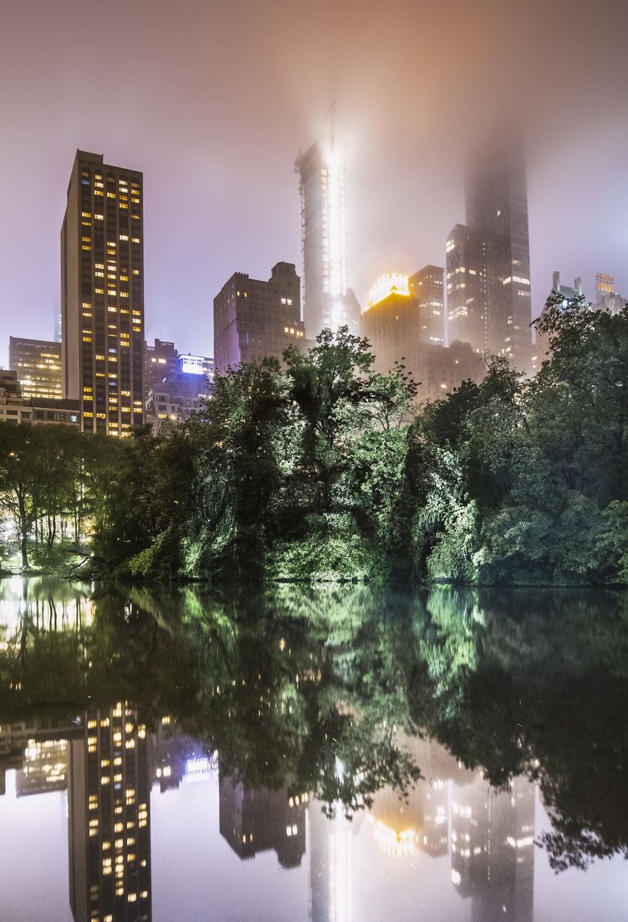 Artist Creates Incredible Portraits In Central Park Using Light Projections