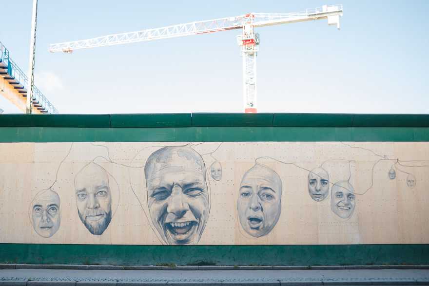 Beautiful Artwork Adorns Construction Site Walls
