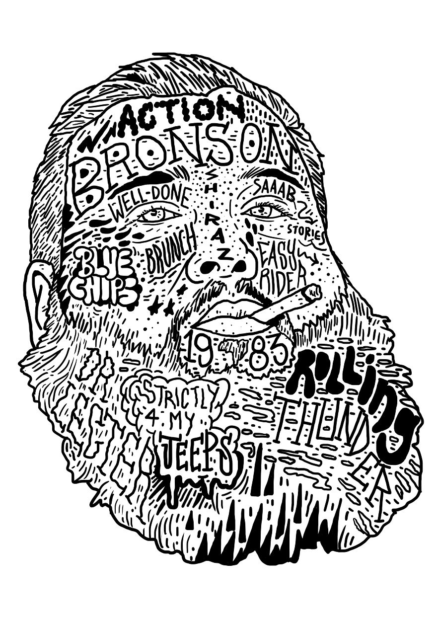 I Drew Famous Rap And Hip Hop Icons Using The Song Lyrics