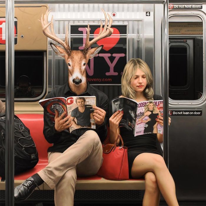Subway-People-Animal-Heads-Paintings-Matthew-Grabelsky
