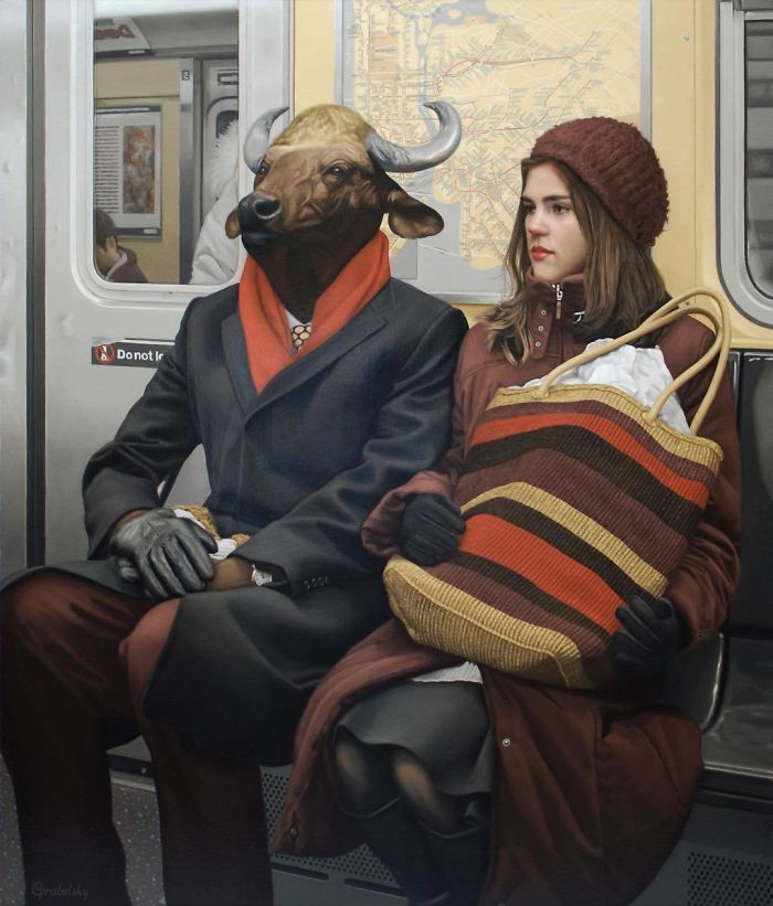 Subway-People-Animal-Heads-Paintings-Matthew-Grabelsky
