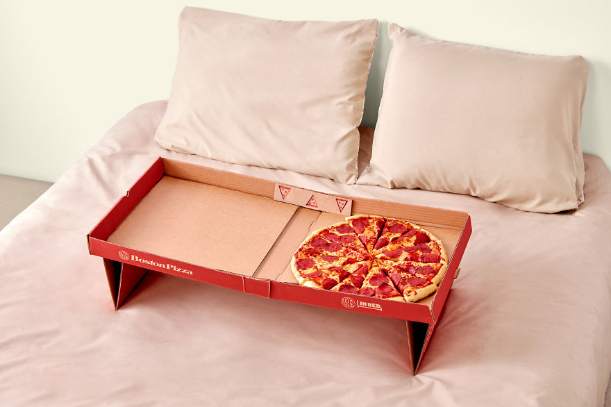 We Made A Pizza Box That Turns Into A Tray For Eating In Bed