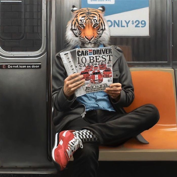 Subway-People-Animal-Heads-Paintings-Matthew-Grabelsky
