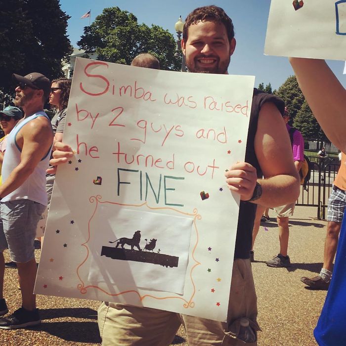 Simba Was Raised By 2 Guys And He Turned Out Fine