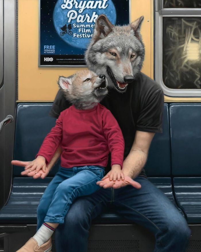 Subway-People-Animal-Heads-Paintings-Matthew-Grabelsky
