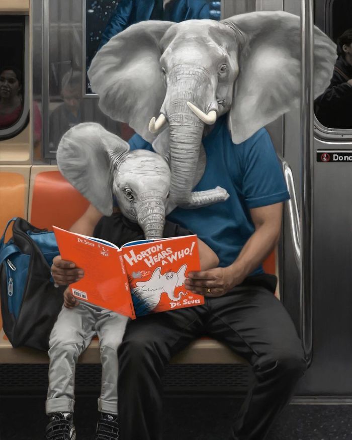 Subway-People-Animal-Heads-Paintings-Matthew-Grabelsky