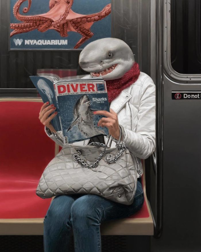 Subway-People-Animal-Heads-Paintings-Matthew-Grabelsky
