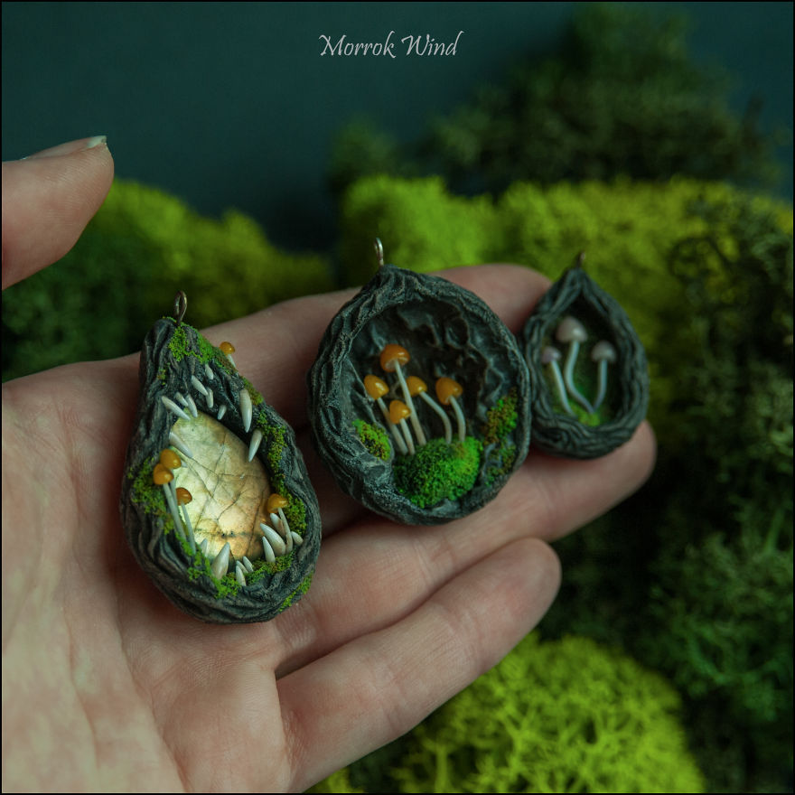 I Am Inspired By The Forest And Natural Textures To Create Decorations From Polymer Clay