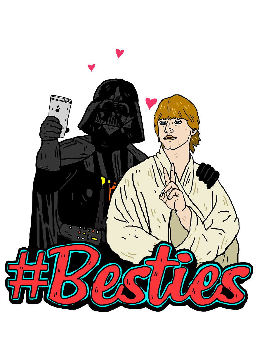 I Drew Famous Heroes And Villains Of Pop Culture Taking A Selfie With Each Other