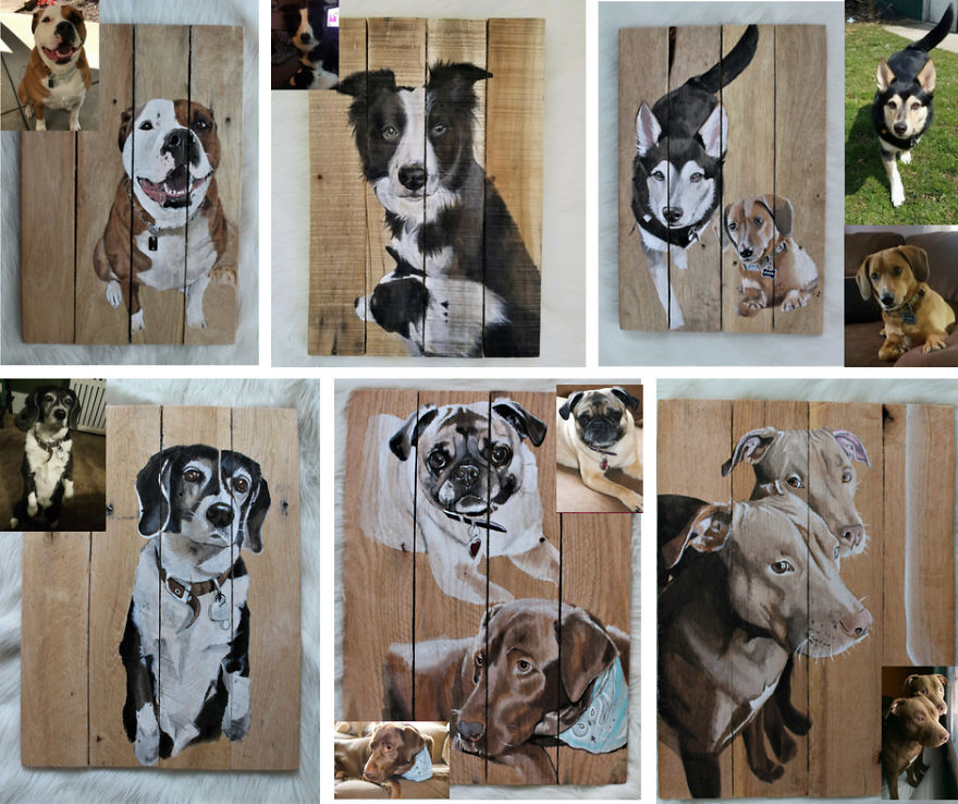 I Hand Paint Pet Portraits On Rustic Reclaimed Barn Wood I Hand Paint Pet Portraits On Rustic Reclaimed Barn Wood