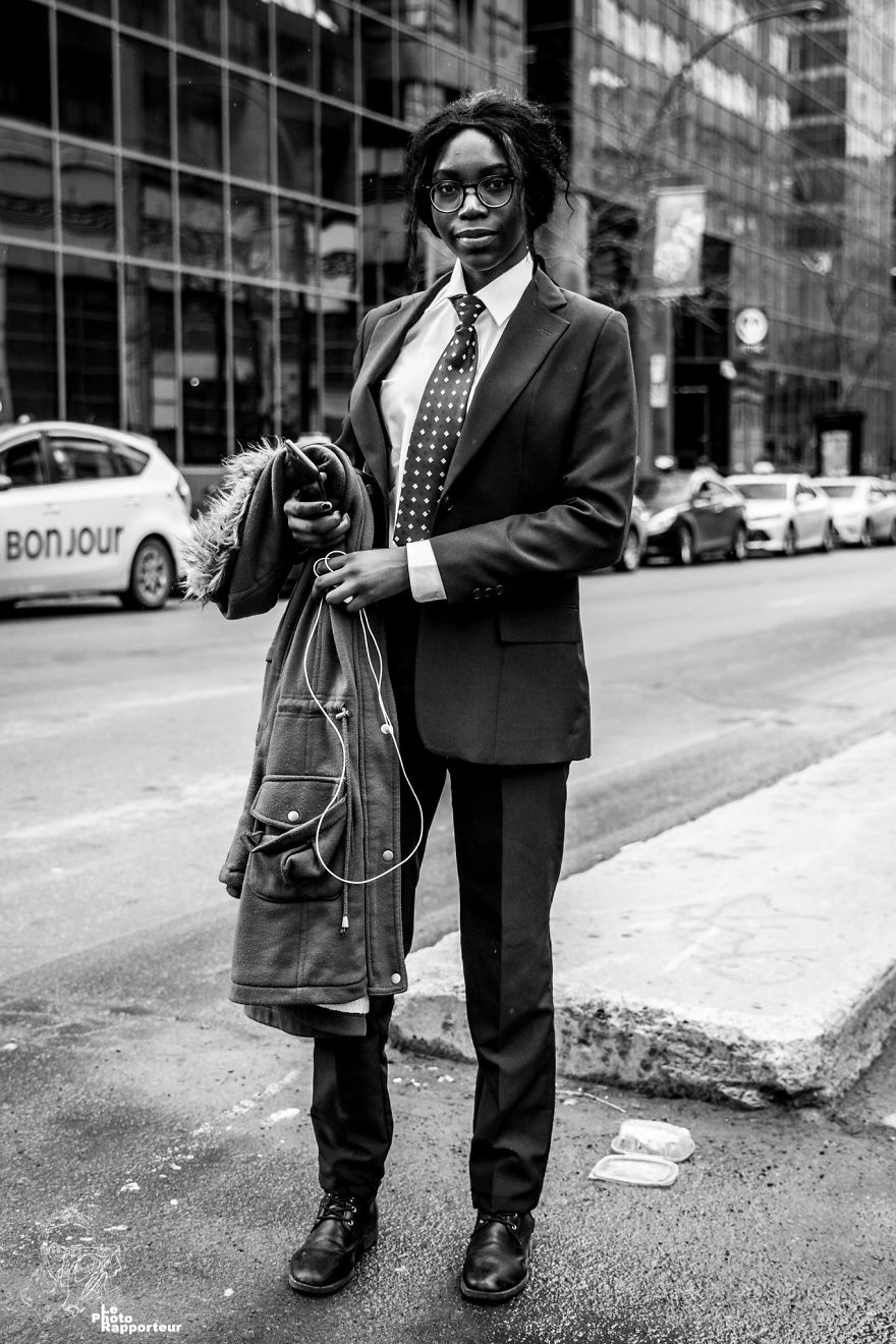 On Wednesday, April 25th 2018 At 2:32pm, A Woman Security Guard Was On Her Way To Her Shift At Work In A Downtown Tower Building, Wearing A Suit And Tie