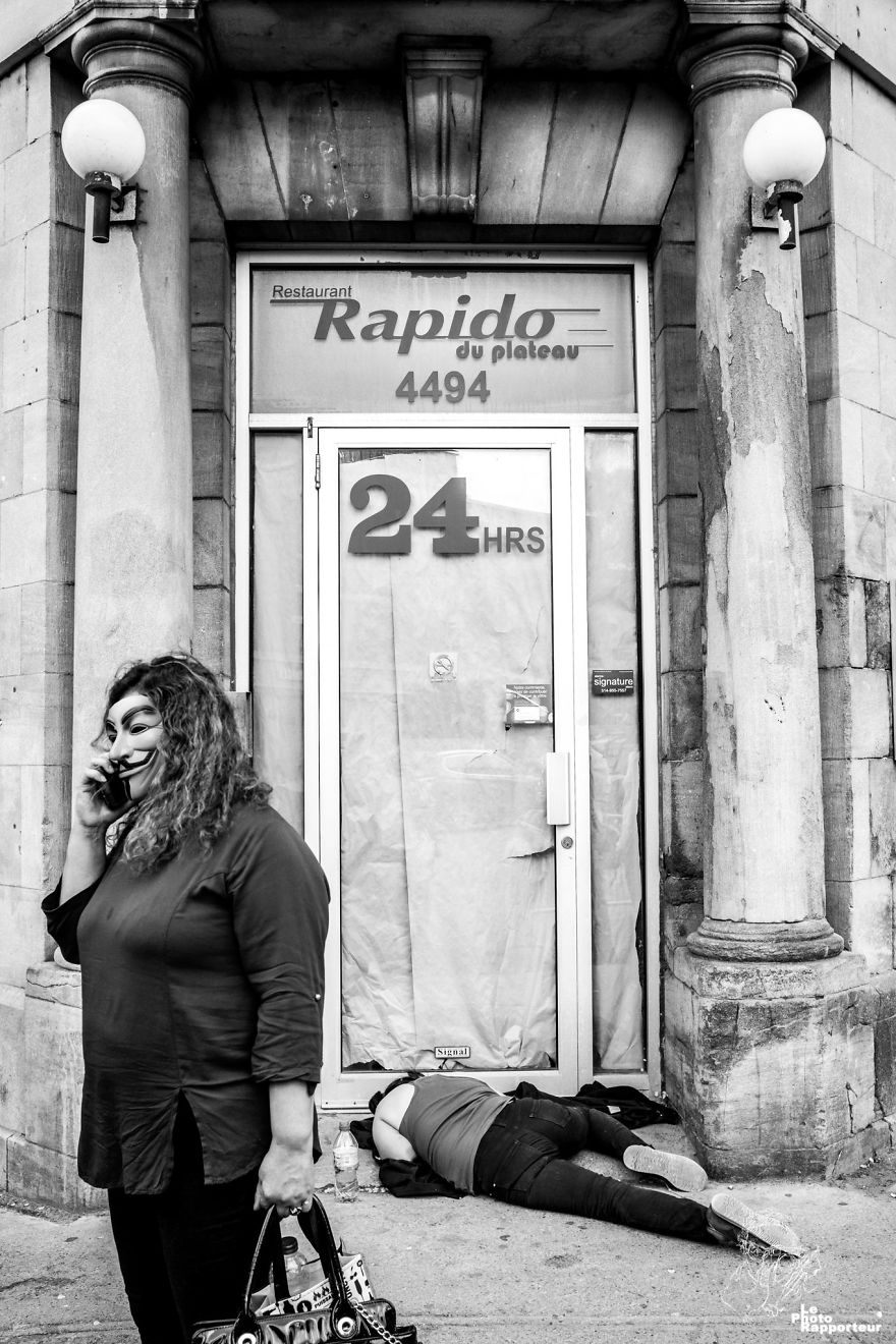 On Thursday, May 31st 2018 At 4:07pm And Under A Blazing Sun, A Woman Was Sleeping By The Door Of A Permanently Closed Restaurant