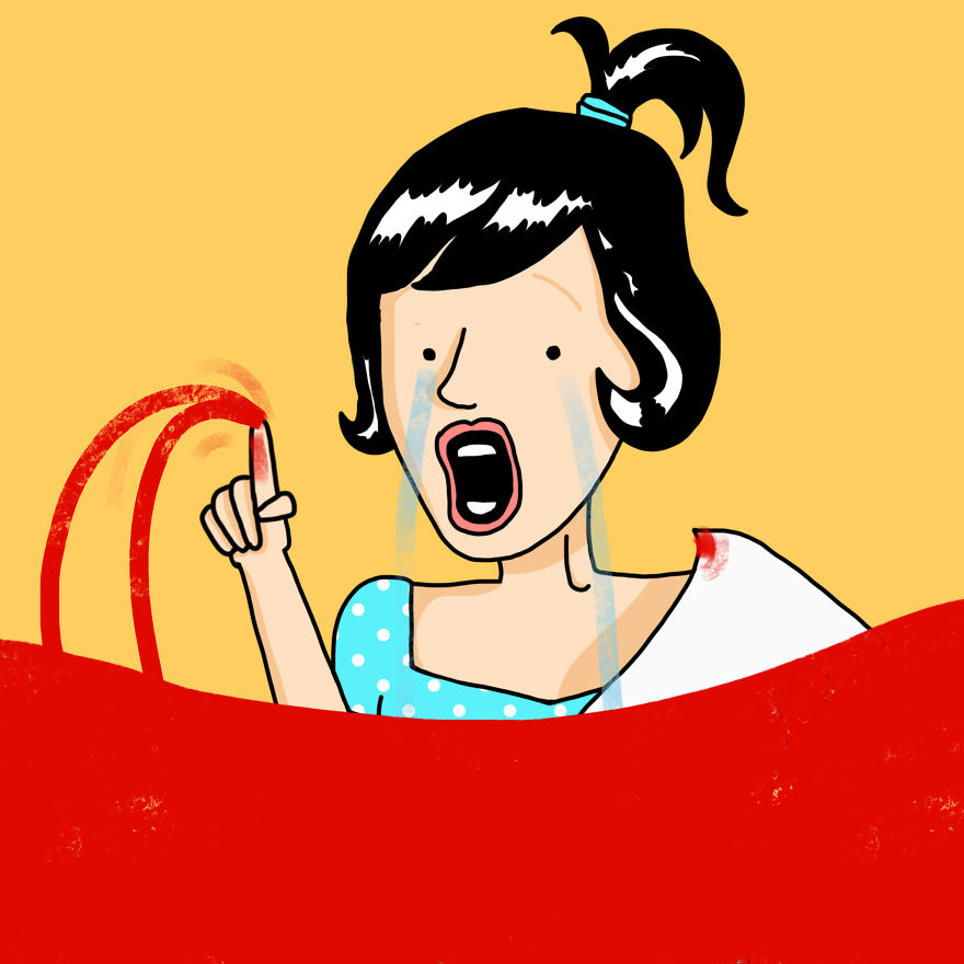 I Got A Paper Cut And Now It Is Blood All Over The Place