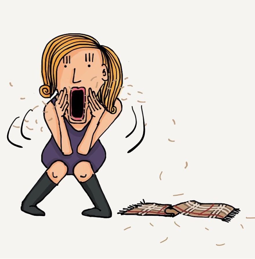 My Fluffy Scarf Makes Me Crazy - It Sticks All Over My Favorite Lipgloss