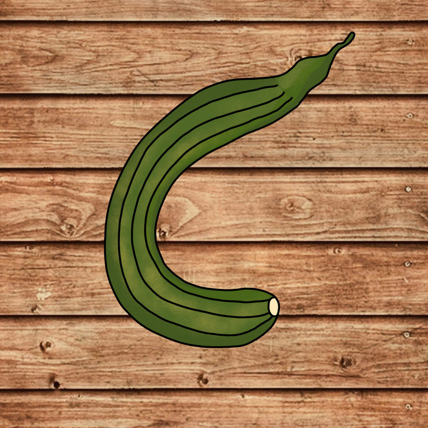 The Cucumber Is Bent Like A Banana