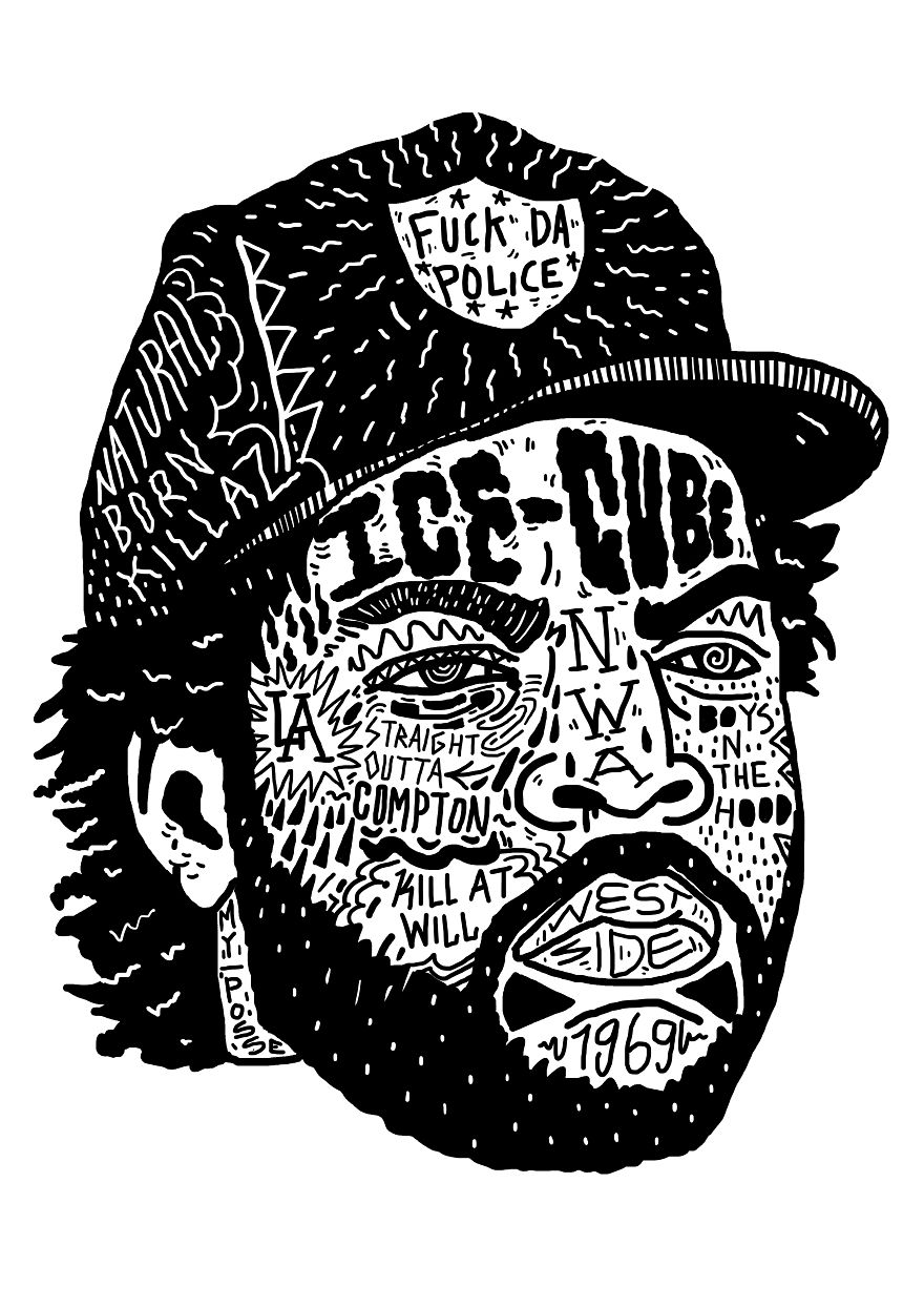 I Drew Famous Rap And Hip Hop Icons Using The Song Lyrics