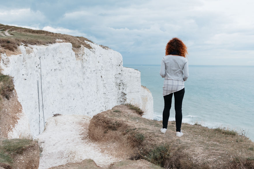 White Cliffs, Dover, The U.k., 2017 It's The Very Edge Of The Cliff And I'm Scared Shi... Well Like Really Scared.