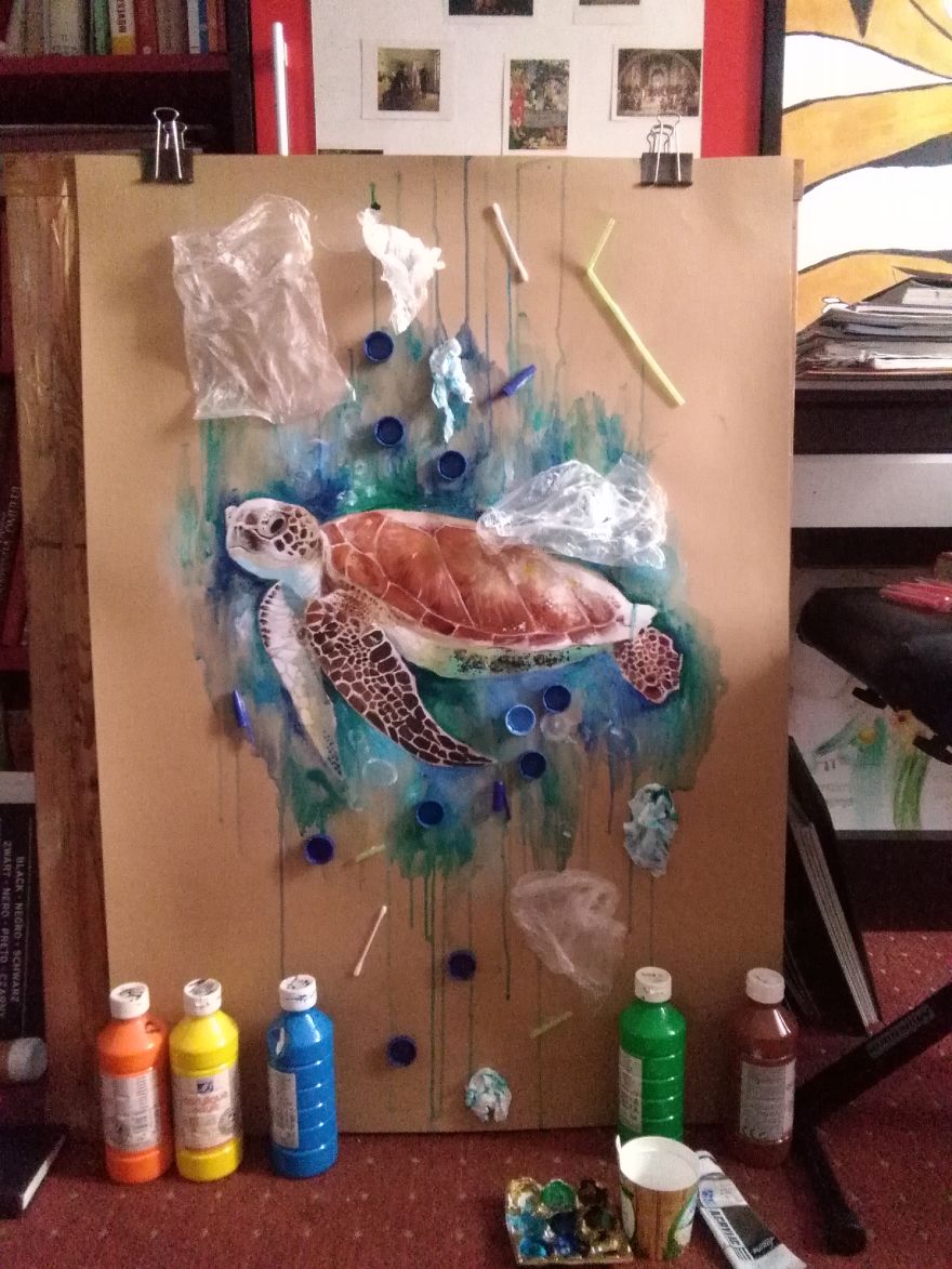 I Created These Two Paintings About Environmental Issues